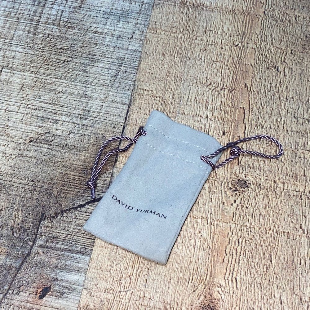 david yurman gray taupe silk drawstring logo print jewelry dust bag